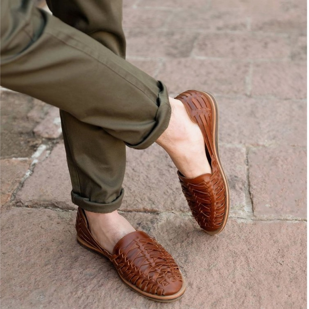 NISOLO Men's Huarache Sandal Brandy Leather Sandals 10